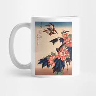 Swallows and Kingfisher with Rose Mallows Mug